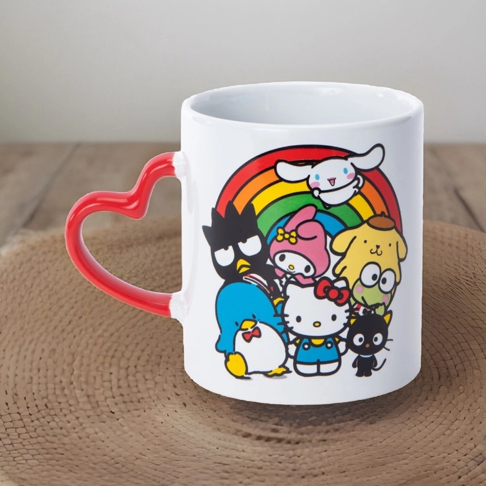 Hello Kitty Rainbow Mug with Heart Handle